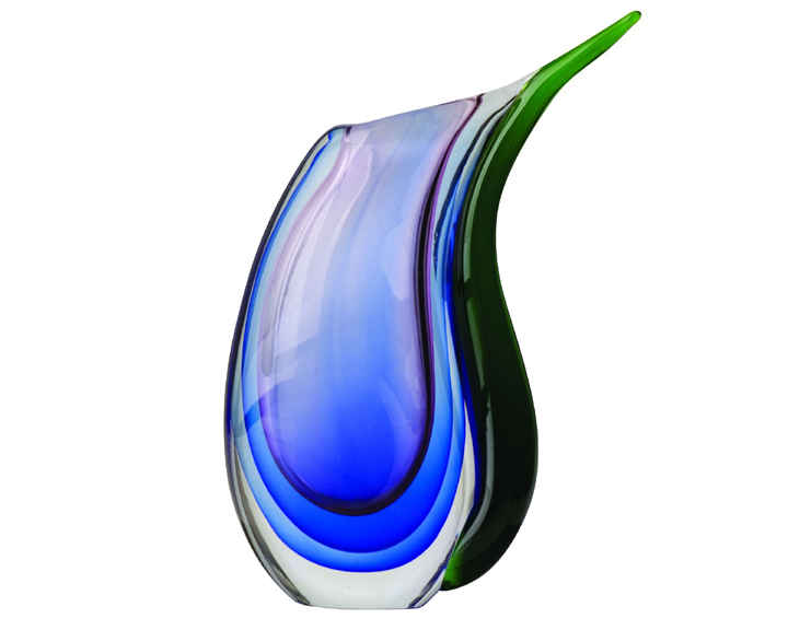 13. Zibo - Coloured Glass Vase, Penguin 8.5"
